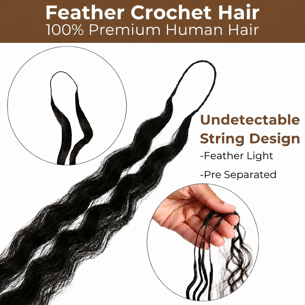 Remi Feather Crochet Boho- Water 18"